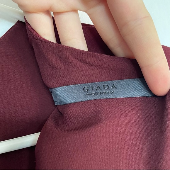 NWT Giada Made in Italy Pleated Mini Dress Red Ombré  Maroon Size 40 - Picture 8 of 11
